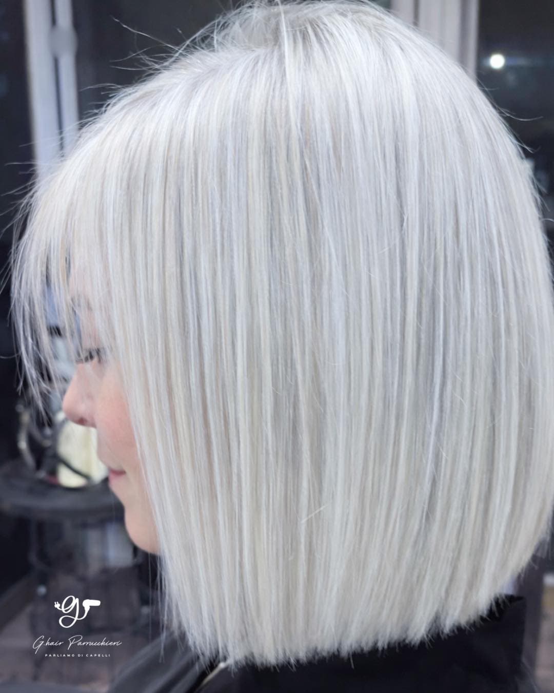 Structured ice blonde bob